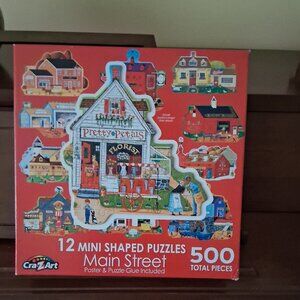 Jigsaw Puzzle - Main Street - 12 Mini Shaped Puzzles - 500 Pieces